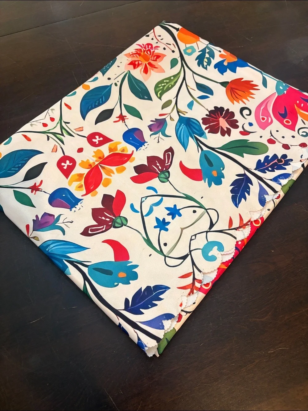 Bright Floral Print Tablecloth